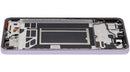 Pantalla OLED refurbished Oppo Reno13 F 4G/5G Plume Purple con marco, ideal para reparación de display roto.