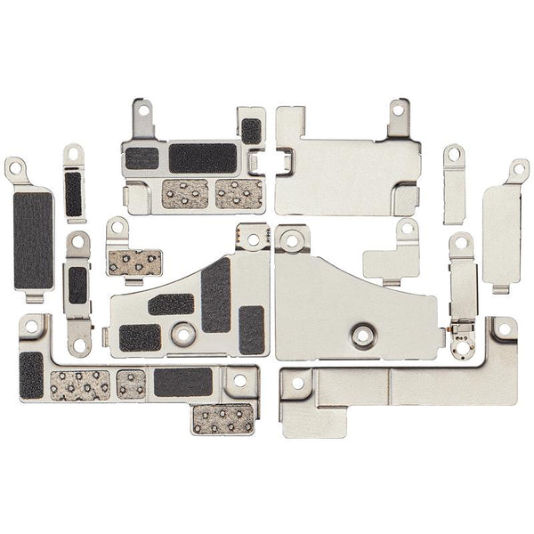 Soporte metalico pequeno para iPhone 15 Plus en placa base