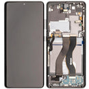 Pantalla OLED con marco para Samsung Galaxy S21 Ultra 5G Phantom Black, repuesto para reparación de display.