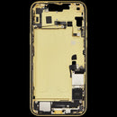 Marco medio amarillo para iPhone 14 Plus US, con puerto de carga y piezas pequeñas OEM, grado A.