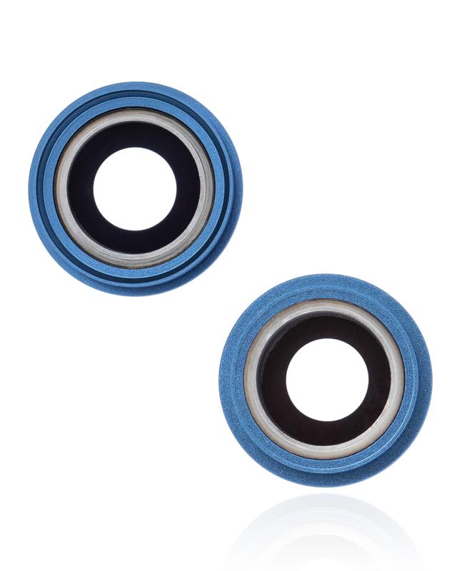Lente de camara trasera con soporte y bisel para iPhone 13 / 13 Mini (Azul) (Zafiro Real / Premium)
