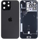 Tapa trasera con placa de acero con carga inalámbrica NFC MagSafe y flex de linterna compatible para iPhone 16 Pro Max (Original OEM) (Negro Titanio)