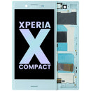 Pantalla LCD azul original para Sony Xperia X Compact F5321 con frame, repuesto para reparación.