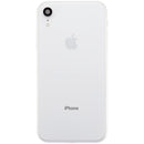Tapa trasera blanca usada para iPhone XR, modelos A1984, A2105, con puerto de carga y piezas preinstaladas.