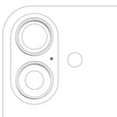 Compra online el conjunto de 2 piezas del anillo bisel de cámara trasera blanco para iPhone 16 / 16 Plus en Guatemala.
