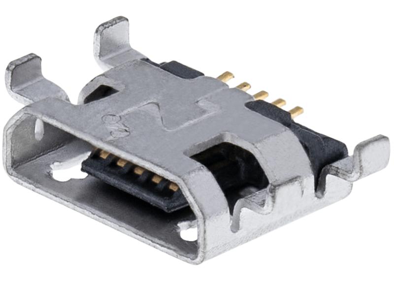 Puerto de carga Micro B - 05 Pin con 4 puntos de anclaje