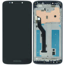 Pantalla LCD con marco original Motorola Moto E5 (XT1944) negra, perfecta para reparar pantalla rota.