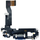 Puerto de carga flex cable iPhone 12 azul, usado, OEM Pull, para modelos A2172, A2402, A2403, A2404.