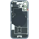 Tapa trasera original iPhone 17 negra con logo Apple, compatible MagSafe y NFC, ideal para reparación de back cover.