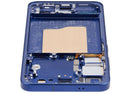 Pantalla OLED azul marino con marco para Samsung Galaxy S25 5G, repuesto SM-S931B/U, ideal para reparación de display.