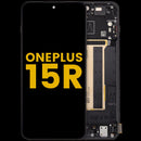 Pantalla OLED refurbished con marco para OnePlus 15R CPH2645, color Charcoal Black, ideal para reparar display roto.
