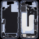 Chasis medio usado iPhone 17 Mist Blue A32 con puerto de carga USB-C para reparación de armazón.