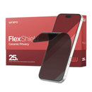 Pack de 25 protectores de pantalla TPU Wrapd FlexShield mate privacidad.