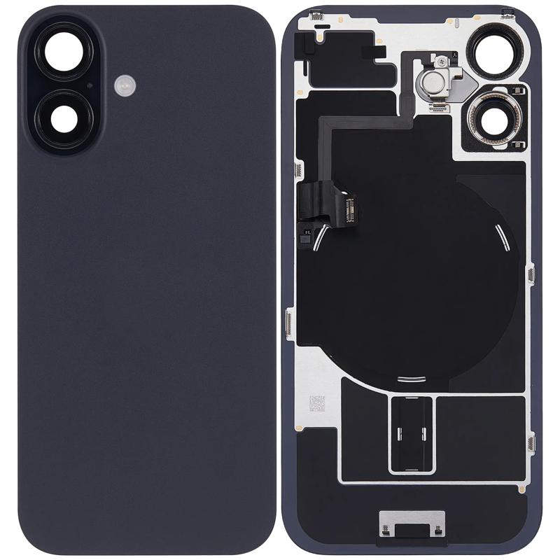 Compra una tapa trasera con placa de acero y carga inalámbrica para iPhone 16 usada en Guatemala para reparaciones de teléfonos.