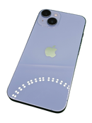 Encuentra iPhone 14 seminuevo en Guatemala, libre de fábrica, 128GB, azul, con 87% de salud de batería.