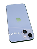 Encuentra iPhone 14 seminuevo en Guatemala, libre de fábrica, 128GB, azul, con 87% de salud de batería.