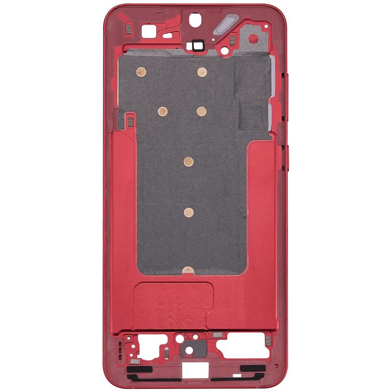 Chasis intermedio en color Coral Red para Samsung Galaxy S25 Plus 5G, disponible para reparaciones en Guatemala.