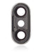 Lente de camara trasera con soporte y bisel para iPhone X (Plateado) (Paquete de 10)