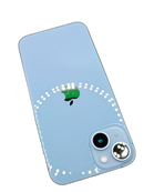 iPhone 14 azul seminuevo, libre de fábrica, 128GB, grado 1, salud de batería 85%, certificado, con E-sim.