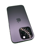 iPhone 14 Pro seminuevo negro, 128GB, con pantalla y cuerpo impecables, listo para usar.
