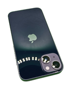 iPhone 14 seminuevo negro, 128GB, libre, como nuevo, pantalla OLED brillante, parte trasera de vidrio.