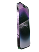 iPhone 14 Pro morado seminuevo, 128GB, libre, como nuevo, pantalla OLED, triple cámara.