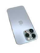 iPhone 13 Pro azul seminuevo, pantalla Super Retina XDR, triple cámara, 128GB, perfecto estado.