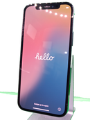 iPhone 12 Pro azul seminuevo, 128GB, con pantalla OLED y triple cámara, certificado, salud de batería 100%.