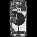Tapa trasera usada iPhone 14 Pro A2659 con marco chasis, flex y puerto de carga.