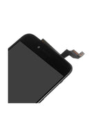 Pantalla aftermarket Plus negra para iPhone 6S con placa metálica, ideal para reparación de pantalla rota.