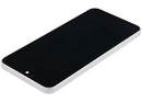 Pantalla OLED refurbished blanca con marco para Samsung Galaxy A37 5G, repuesto para reparación de display.
