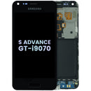 Pantalla original Samsung Galaxy S Advance GT-i9070 negra, repuesto LCD para cambio de display.