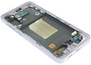 Pantalla OLED original Samsung Galaxy A55 5G A556 lila con marco, para reparación de display roto.