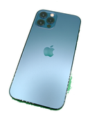 iPhone 12 Pro azul seminuevo, 128GB, libre de fábrica, como nuevo, batería 100%, con ranura SIM física.