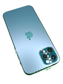 iPhone 12 Pro azul de 128GB, seminuevo, pantalla sin arañazos, parte trasera impecable.