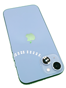 iPhone 14 seminuevo azul, 128GB, con pantalla brillante y sin arañazos, listo para usar.