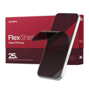 Paquete de 25 protectores de pantalla TPU Wrapd FlexShield transparentes para privacidad, ideales para reparación de pantallas.