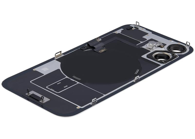Compra una tapa trasera con placa de acero y carga inalámbrica MagSafe para iPhone 16 en Guatemala.