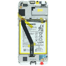Pantalla LCD original Huawei Y6 2018 (ATU-L21) con marco blanco, lista para reparación.