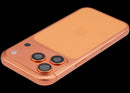 Tapa trasera Cosmic Orange usada para iPhone 17 Pro A3292 con puerto de carga flex y piezas pequeñas.