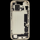 Tapa superior amarilla original iPhone 15 (A2846) con puerto de carga, piezas pequeñas. Repuesto OEM.