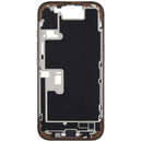 Chasis medio de iPhone 16 Pro Desert Titanium usado, con puerto de carga y piezas pequeñas, para reparación.