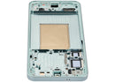 Pantalla OLED con marco para Samsung Galaxy S25 Plus 5G color menta, ideal para reparación de display.