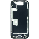 Tapa trasera original de iPhone 16 Pro (A3083, A3292) en titanio negro con batería, puerto de carga y piezas pequeñas.
