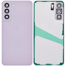 Tapa trasera de cristal lavanda para Samsung Galaxy S21 FE 5G con lente de cámara, pieza de repuesto.
