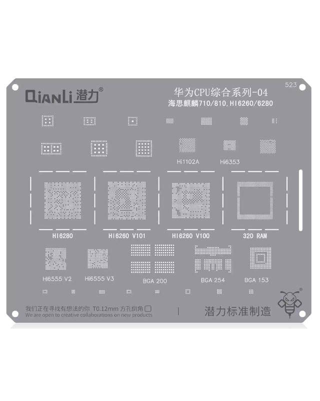 Stencil Bumblebee (QS523) para reparación de CPU Huawei Kirin en Guatemala.