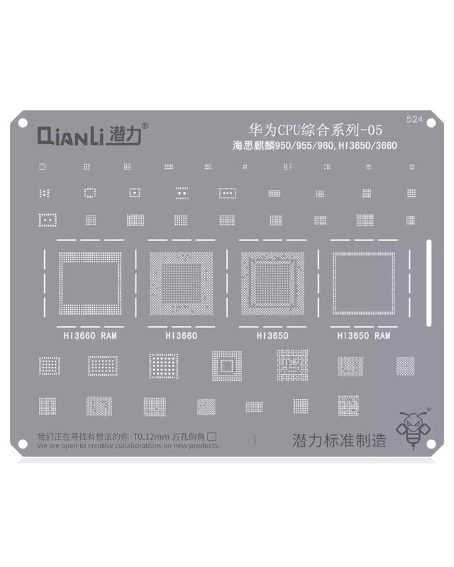 Plantilla Bumblebee (QS524) para reparación de CPUs Kirin 950 / 955 / 960 / HI3650 / 3660 en Guatemala.