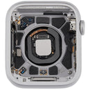Tapa trasera A2724 de Apple Watch SE 2nd Gen 44mm Cellular, aluminio plateado usada para reparación.