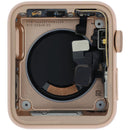 Carcasa de aluminio color oro rosa para Apple Watch Series 3 (42mm) A1861, versión celular, usada grado A.