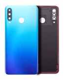 Tapa trasera azul pavoreal para Huawei P30 Lite/Nova 4E, sin logo, con lente de cámara.